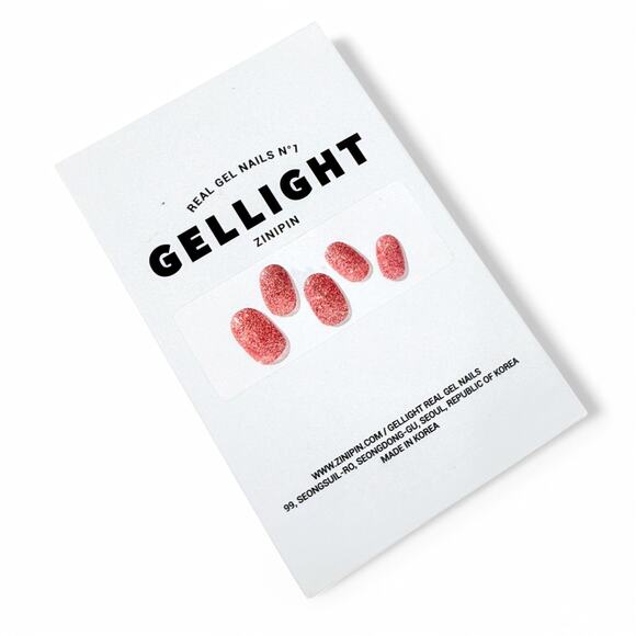 Zinipin Semi Cured Gel Nail Strips Strawberry Sugar CB00129 Pink Glitter - Picture 2 of 3